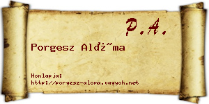 Porgesz Alóma névjegykártya
